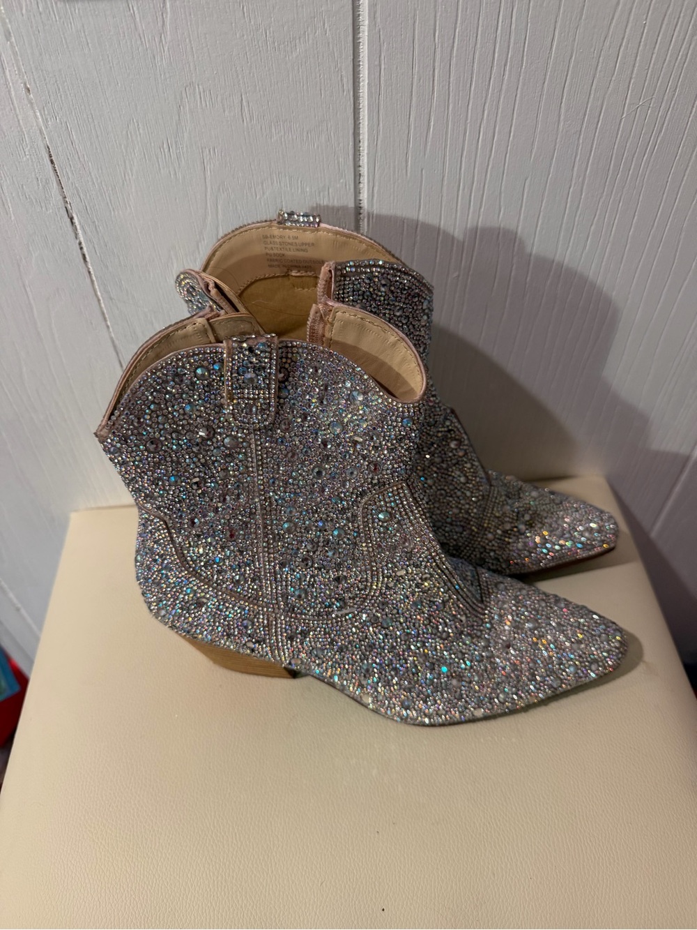 Sparkle Crystal Embellished Women’s Ankle Boots - Silver